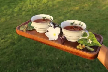 a herd of sheep grazing on a lush green field